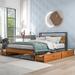 Modern Rustic Style Metal Platform Bed with Drawers