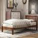 78.5" Minimalistic Solid Pine Construction Wood Platform Bed with Headboard/Wood Slat Support, Twin