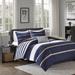 4pc Twin/Twin XL Casual Comforter Set Sporty Design Blue