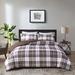 King Plaid Comforter Set Brown