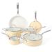 Martha Stewart Lockton 10 Piece Enamel Aluminum Pots and Pans Cookware Set W/ Premium Nonstick Coating