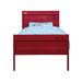 Red Metal Full Bed: Industrial Container Theme, Panel Headboard