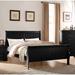 Traditional Black Wood Twin Sleigh Bed: KD Headboard/Footboard