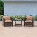 AOOLIMICS 3-Piece Patio Rattan Furniture Cushioned Brown PE Wicker Sofa Set