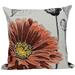 18"x18" Coral Polyester and Cotton blend Floral Zippered Pillow