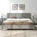 Contemporary Gray King Size Platform Bed with Sleek Headboard and Solid Wood Construction, Sturdy and Durable