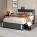 Queen-Sized Upholstered Platform Bed: LED Lights, USB Charging, Storage Bed, 4 Drawers