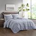 3pc King/Cal King Striated Cationic Dyed Oversized Quilt Set Blue