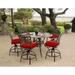 Cambridge Seasons 7-Piece High-Dining Set with 6 Swivel Chairs and a 56-In. Cast-Top Table - N/A