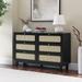 Farmhouse 6 Drawers Dresser for Bedroom, Wood Rustic Dresser TV Stand, Storage Dressers Organizer for Living Room and Hallway