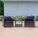 AOOLIMICS 3-Piece Patio Rattan Furniture Cushioned Brown PE Wicker Sofa Set