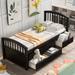 Twin Size Environmentally Friendly Materials Platform Storage Bed, Solid Wood, 6 Drawers