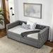 Upholstered Twin Size Daybed with Two Drawers and Copper Nail