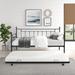 Stylish Steel Daybed with Trundle, Queen