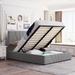 Linen Upholstered Platform Bed with Hydraulic Storage, Extra Storage Space, Elegant Design