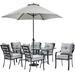 Cambridge Lawrence 7-Piece Outdoor Dining Set with 9-Ft. Umbrella and Base - N/A