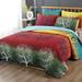 Twin Rainbow Tree Bedspread Set Quilt & Pillow Shams Green