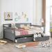 Espresso Multi-functional Design Full Size Daybed Wood Bed with Two Drawers, Sturdy Pine Wood Frame