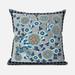 16" X 16" Gray and Black Peacock Broadcloth Floral Zippered Pillow