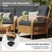 6 Pieces Beieg Wicker Patio Conversation Lounge Chair Set with Cushions and Coffee Table