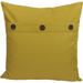 20" X 20" Yellow Linen Blend Zippered Pillow With Buttons
