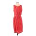 Cynthia Rowley TJX Casual Dress Scoop Neck Sleeveless: Red Print Dresses - Women's Size 4