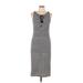 Black Swan Casual Dress: Gray Stripes Dresses - Women's Size Large