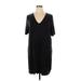 Dolan Casual Dress - Mini V-Neck Short sleeves: Black Print Dresses - Women's Size X-Large