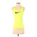Nike Active Tank Top: Yellow Solid Activewear - Women's Size Small