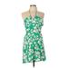 O'Neill Casual Dress - A-Line Halter Sleeveless: Green Floral Dresses - Women's Size Large