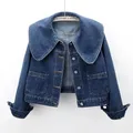 2023 New Autumn Women Denim Jacket manica lunga Casual Short Denim Coat Famale Jeans giacche