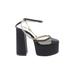 Nalebe by Amina Means Heels: Black Solid Shoes - Women's Size 37 - Open Toe