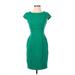 White House Black Market Casual Dress - Sheath: Green Solid Dresses - Women's Size 0