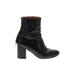 Acne Ankle Boots: Slouch Chunky Heel Minimalist Black Solid Shoes - Women's Size 39 - Round Toe