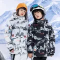 Veste de ski super chaude pour enfants combinaison de neige pour garçons et filles coupe-vent