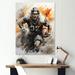 Design Art Patriot USA Football Player II On Canvas Print, Cotton in Gray/White | 44 H x 34 W x 1.5 D in | Wayfair PT117132-34-44