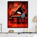 Design Art Red Piano Cubist Concerto On Canvas Print, Cotton in Black/Red | 32 H x 16 W x 1 D in | Wayfair FL116851-16-32-BK
