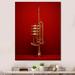 Design Art Regal Trumpet Triumph On Canvas Print, Cotton in Red | 40 H x 30 W x 1.5 D in | Wayfair PT116808-30-40