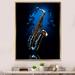 Design Art Saxophone Midnight Blue II, Cotton in Black/Blue | 44 H x 34 W x 1.5 D in | Wayfair FL116786-34-44-GD