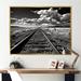 Design Art Black & White Train Tracks Photo, Cotton in Black/Gray | 34 H x 44 W x 1.5 D in | Wayfair FL120997-44-34-GD