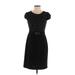 Chelsea Rose Cocktail Dress - Sheath Crew Neck Short sleeves: Black Dresses - Women's Size 4