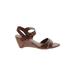 Franco Sarto Wedges: Brown Solid Shoes - Women's Size 8 - Open Toe