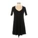 Billabong Casual Dress - Mini V-Neck Short sleeves: Black Dresses - New - Women's Size X-Small