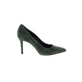 Lord & Taylor Heels: Slip On Stiletto Cocktail Party Green Solid Shoes - Women's Size 10 - Pointed Toe