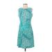 Tommy Hilfiger Casual Dress - A-Line Crew Neck Sleeveless: Teal Dresses - Women's Size 4