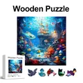Puzzle en bois du monde sous-marin pièces irrégulières en forme d'animaux puzzle magique de haute