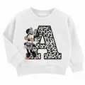 Felpa con cappuccio per bambini Disney Minnie Letter A B C D Kid abbigliamento Casual o-collo