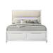 F&L Homes Studio Tarian Storage Platform Bed Wood & Upholstered/ in Brown/White | 68 H x 80 W x 94 D in | Wayfair FLBDS0S2F3G1C6EK