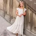 Robe longue bohème en dentelle pour filles de 3 à 8 ans motif floral pour fête de mariage costume
