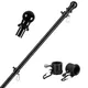 1.8M Telescopic Flag Pole with Tangle-free 360 Rotating Ring Stainless Steel Wall Mount Flag Pole